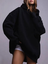 Casual Oversized Solid Color Hoodie