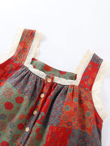 Vintage Patchwork Lace Trim Nightgown