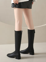 Point Toe Chunky Heeled Boots