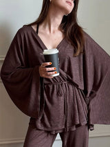 Loose Tie Waist Homewear Pants Set