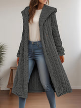 Solid Color Jacquard Long Coat