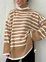 Striped Turtleneck Sweater