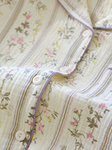 Flowers Striped Cotton Pajama Set
