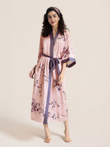 Kafiloe Floral Printed Long Kimono Robe