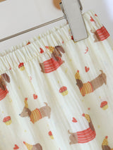 Cotton Dachshund Dog Long Sleeve Pajamas Set