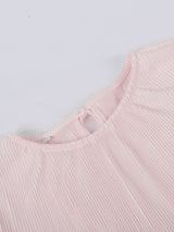 Bell Sleeve Back Tie Crop Shirt