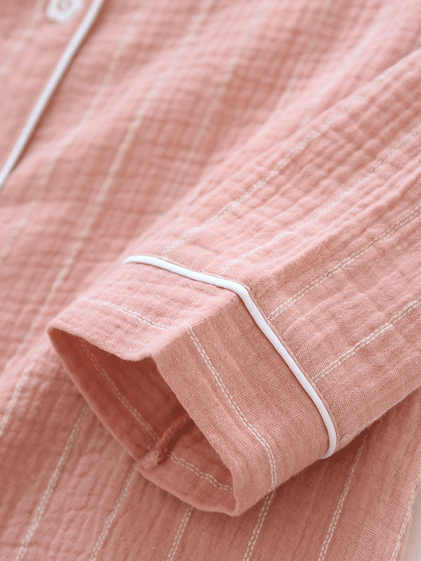 Cotton Stripe Button Down Nightgown