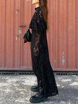 Lace Hollow Out Sheer Long Dress