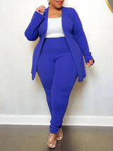 Two Pieces Long Sleeve Top & Pants Suit