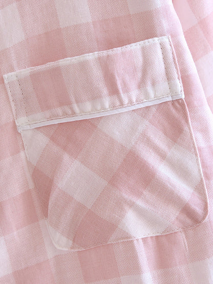 Cotton Plaid Long Sleeve Pajama Set