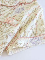 Floral Cotton Three Pieces Pajama Set