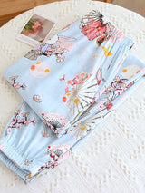 Cute Cartoon Fruit Print Cotton Pajama Pants