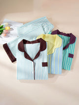 Kafiloe Striped Cotton Pajama Set