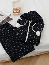 Hooded Fleece Two Piece Lounge Set