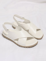 Leather Cross Strap Sandals