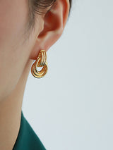 Twist Circle Stud Earrings
