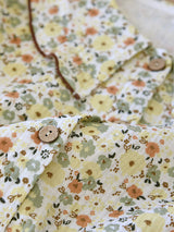 Doll Collar Printed Button-Up Long Sleeve Pajamas