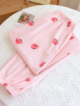 Cute Cartoon Fruit Print Cotton Pajama Pants