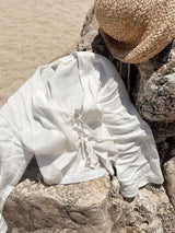 Lace-up Long Sleeve Shirt & Shorts Set