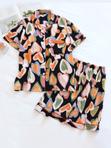 Cute Printed Short Sleeve Pajama Set