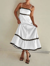 Wave Striped Sleeveless Maxi Dress