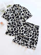Cute Printed Short Sleeve Pajama Set