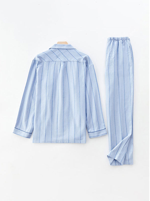 Striped Print Cotton Pajama Set