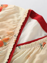 Persimmon Print Cotton Pajama Set