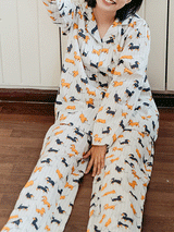 Long Sleeve Cute Puppy Pajama Set