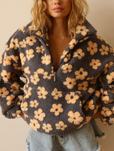 Plush Fleece Floral Sweatshirt