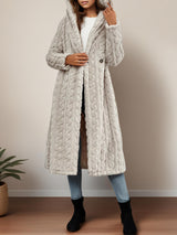 Solid Color Jacquard Long Coat