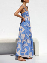 Printed Spaghetti Strap Maxi Dress