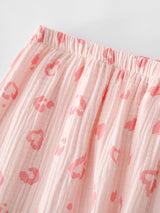 Pink Heart Long Sleeve Cotton Pajamas
