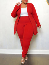 Two Pieces Long Sleeve Top & Pants Suit