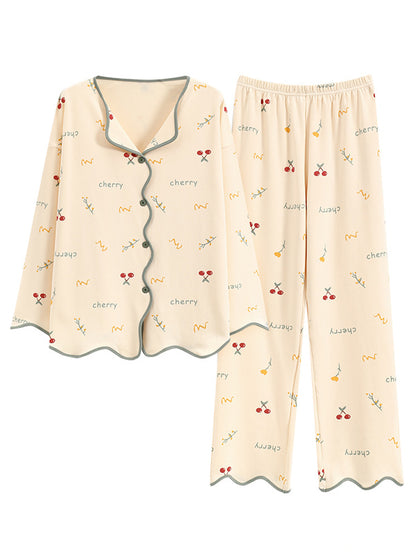 Cotton Soft Floral Print Long Sleeve Pajama Set