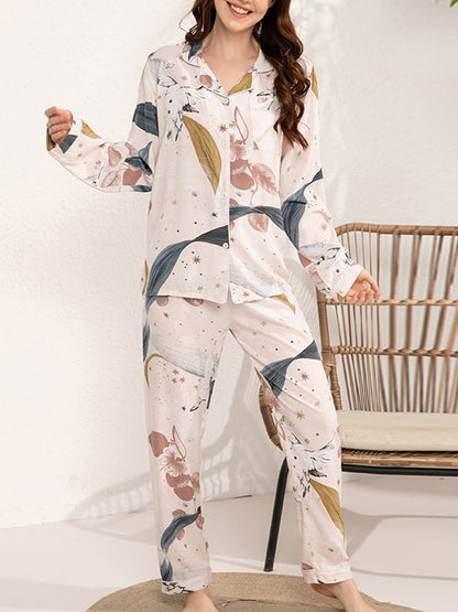 Printed Long Sleeve Pajama Set