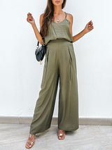 Solid Vest & Pants Lounge Set