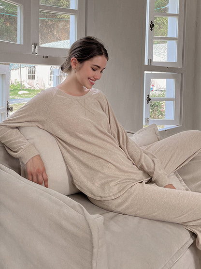 Solid Color Soft Loungwear Set