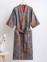 Vintage Cotton Floral Print Robe