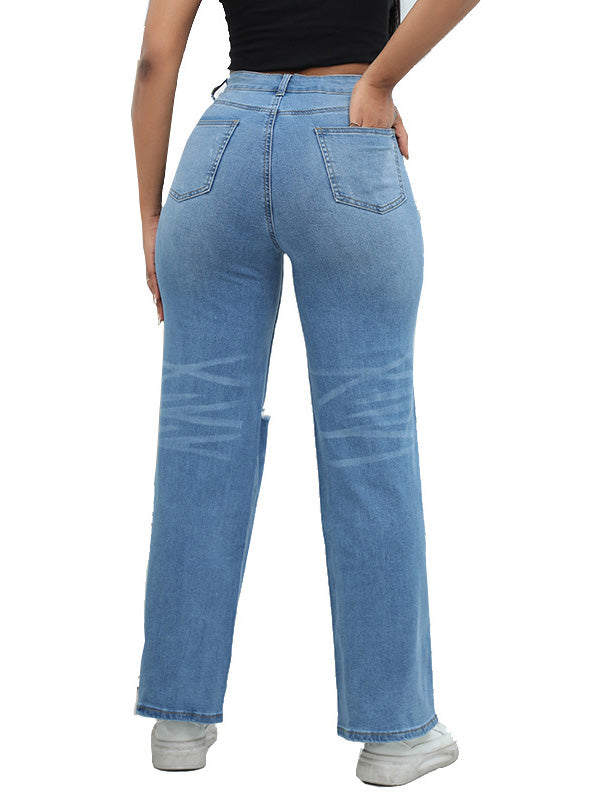 Stonewash Distressed Denim Jeans