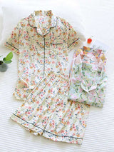 Short Sleeve Floral Printed Pajama Set