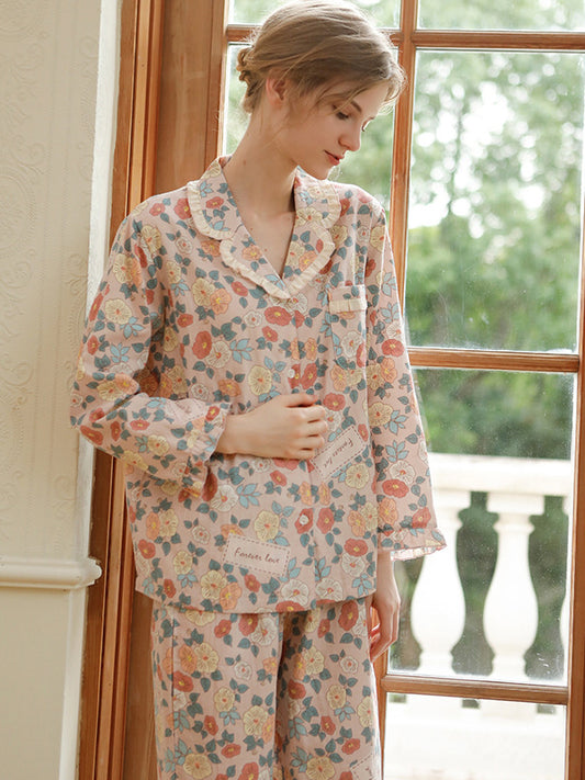 Floral Cotton Long Sleeve Pajamas