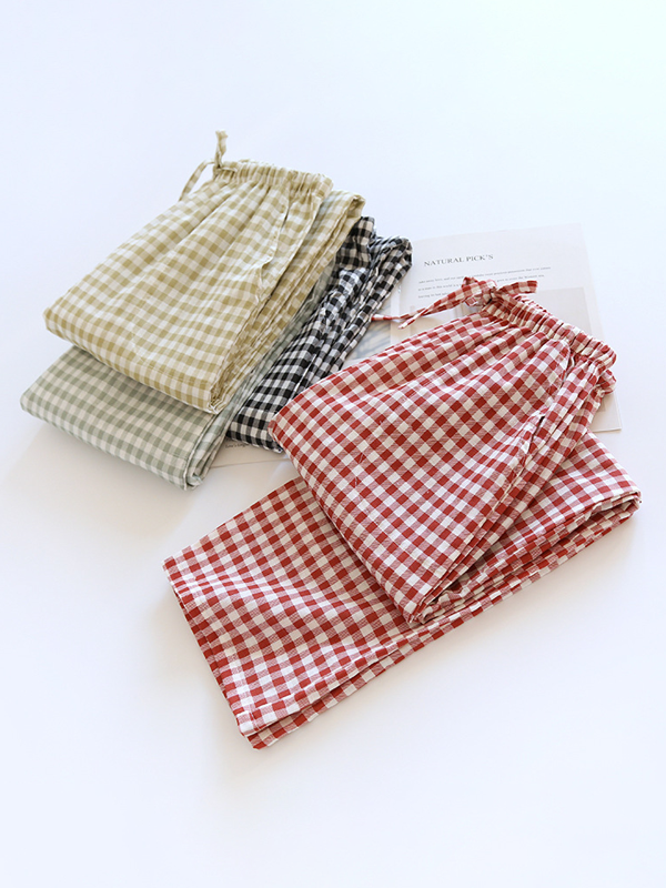 Cotton Check Printed Couple Pajama Pants