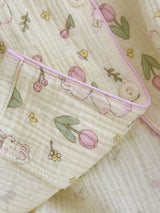 Bear Floral Printed Cotton Pajama Set