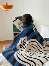 Kafiloe Knitted Half-Fleece Plush Blanket