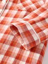 Kafiloe Plaid Long Sleeve Cotton Pajamas