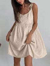 Cotton Solid Swing Camisole Dresss