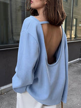 Backless Long Sleeve Sweater