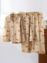 Cotton Dachshund Couple Pajama Set