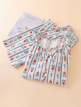 Floral Stripe Cotton Pajama Set